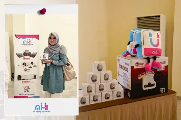 Sample unit water heater dan merchandise gratis dari PT Air Hangat Indonesia